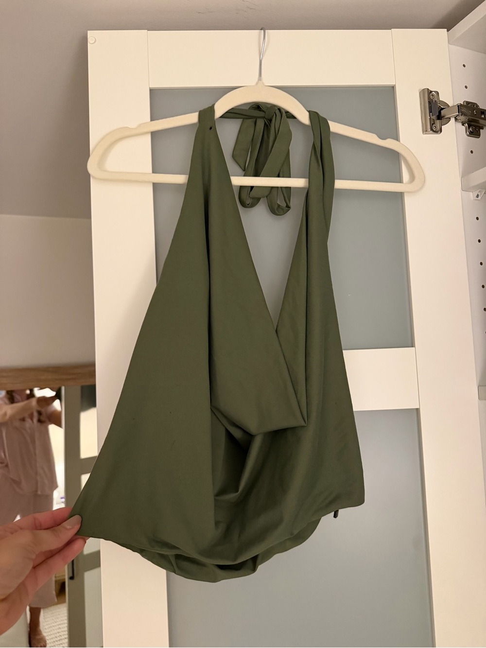 Princess Polly Olive Green Halter Draped Camisole